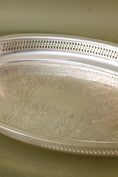 Load image into Gallery viewer, Large Oval Silver Plate Gallery Tray by Rogers
