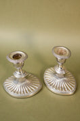 Load image into Gallery viewer, PAIR of English Silver Plate Oblong, Fluted Candle Holders
