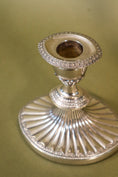 Load image into Gallery viewer, PAIR of English Silver Plate Oblong, Fluted Candle Holders
