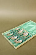 Load image into Gallery viewer, SET of 6 | English Silver Plate Spoons in Original Sage Green Box
