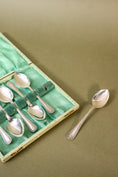 Load image into Gallery viewer, SET of 6 | English Silver Plate Spoons in Original Sage Green Box
