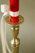 Load image into Gallery viewer, 18th Century Brass Seamed Petal Base Candlestick | 9.5"H
