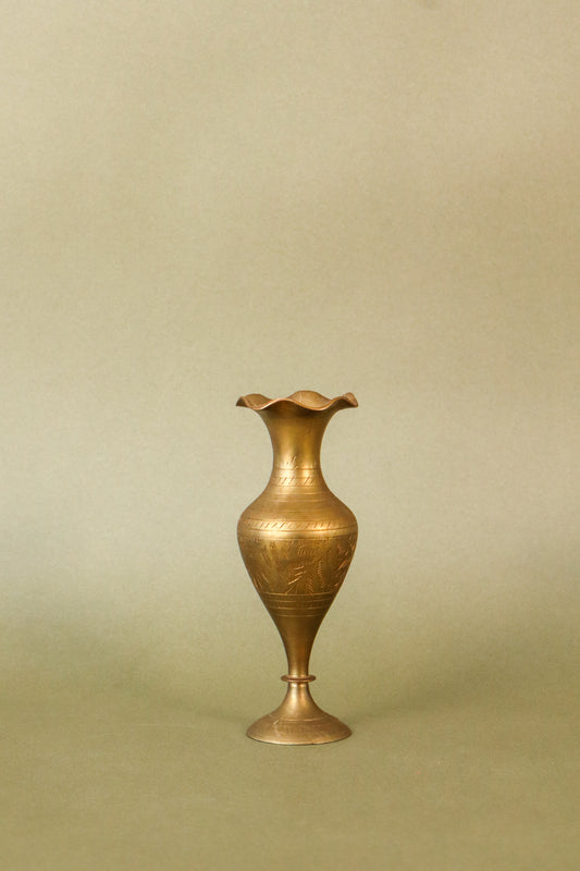 Petite Scalloped Brass Bud Vase