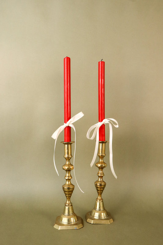 PAIR Vintage 10”H Brass Candlesticks