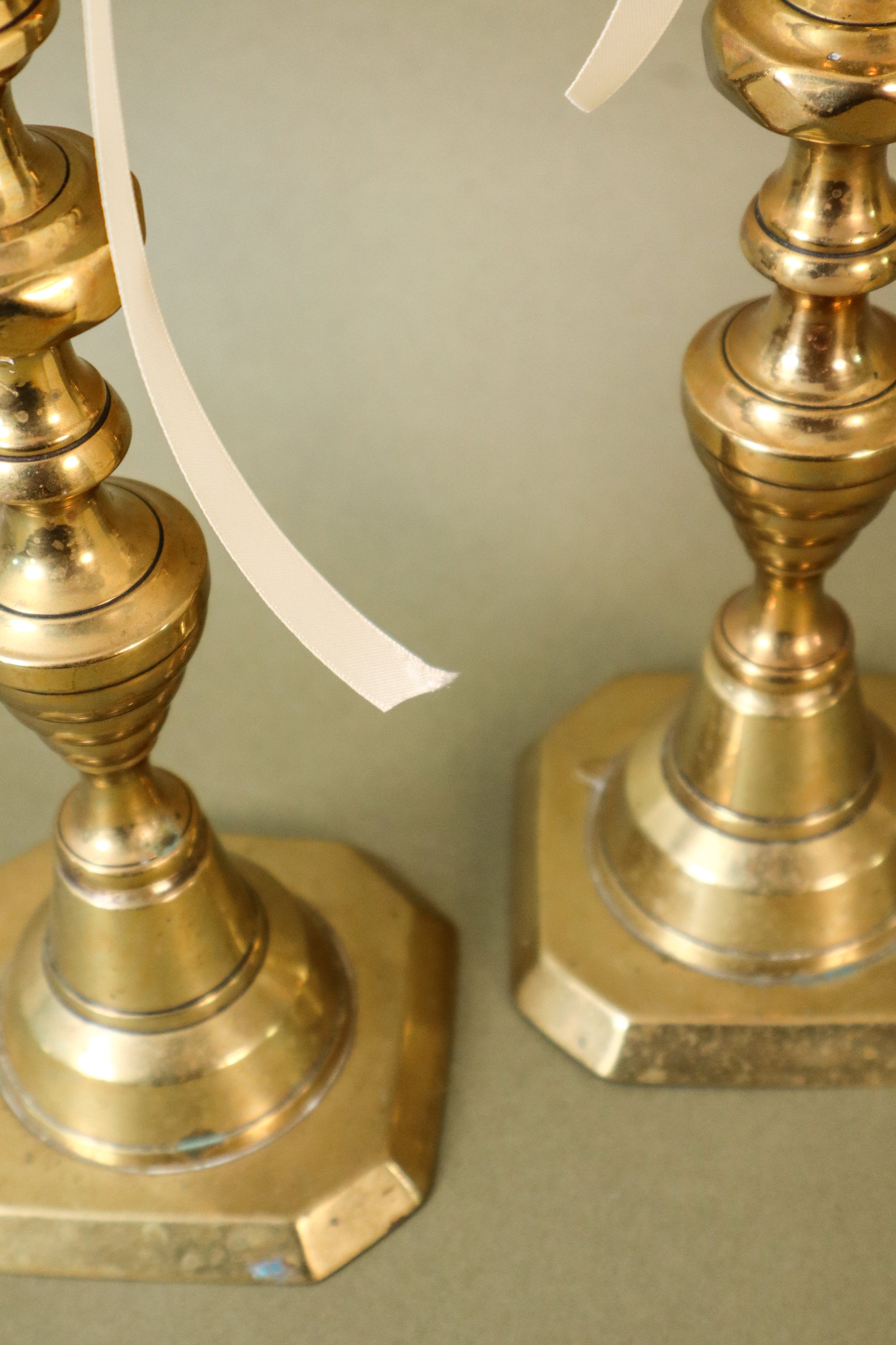 PAIR Vintage 10”H Brass Candlesticks