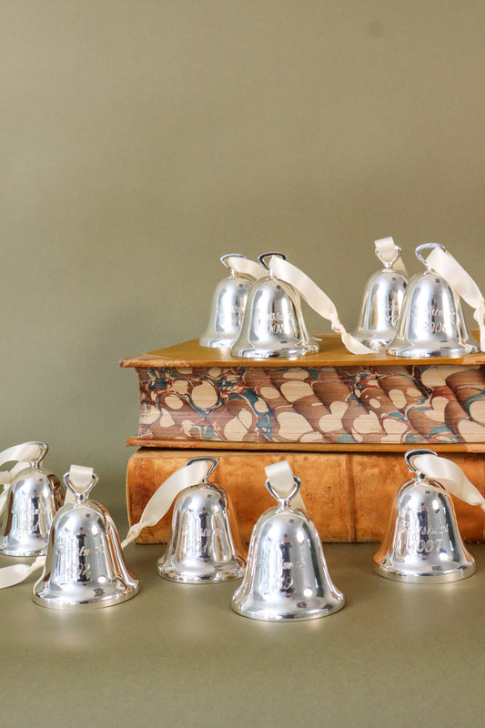 Vintage Reed & Barton Silver Plate Christmas Bell Ornament | Year Engraved