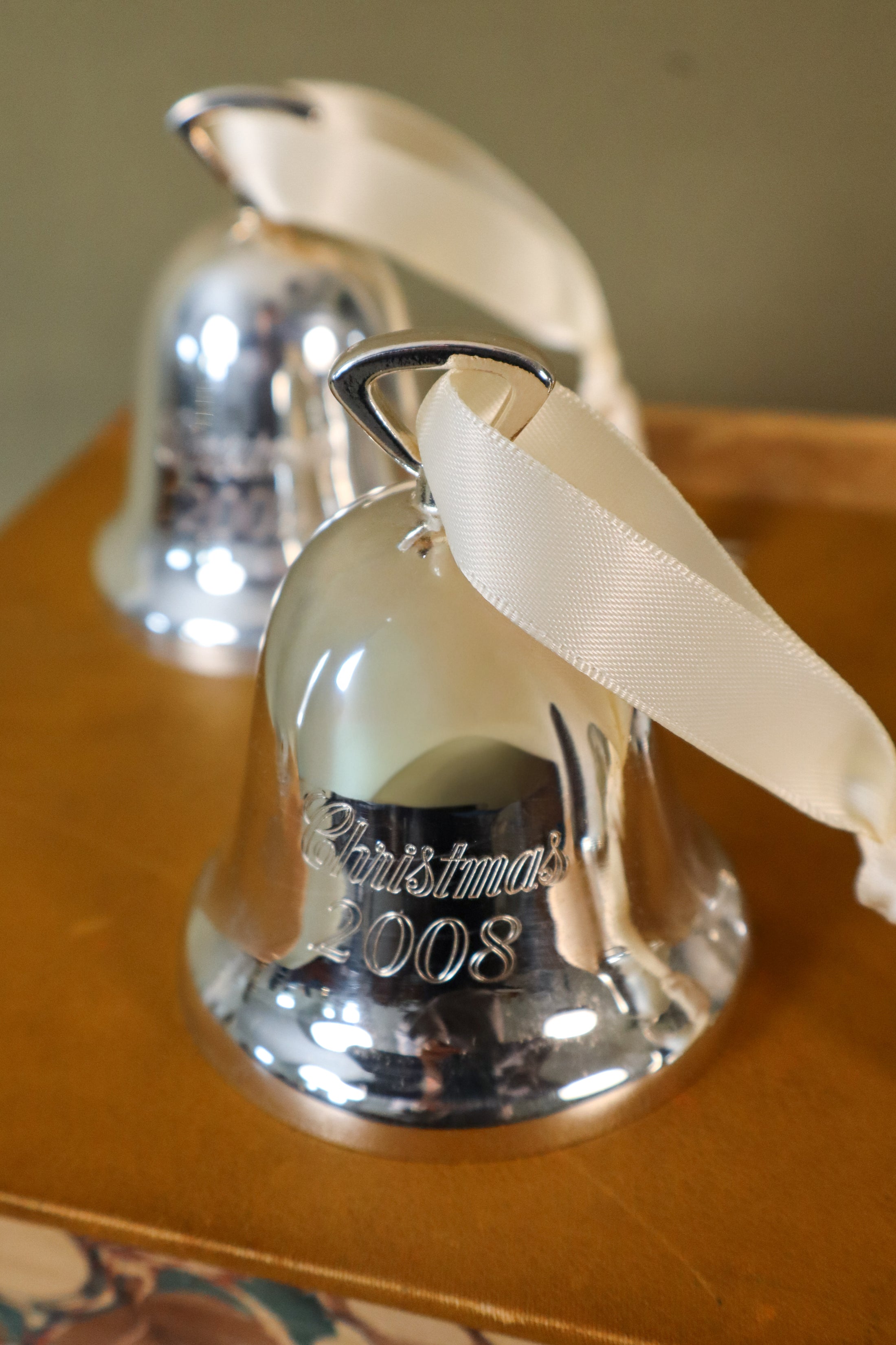 Vintage Reed & Barton Silver Plate Christmas Bell Ornament | Year Engraved