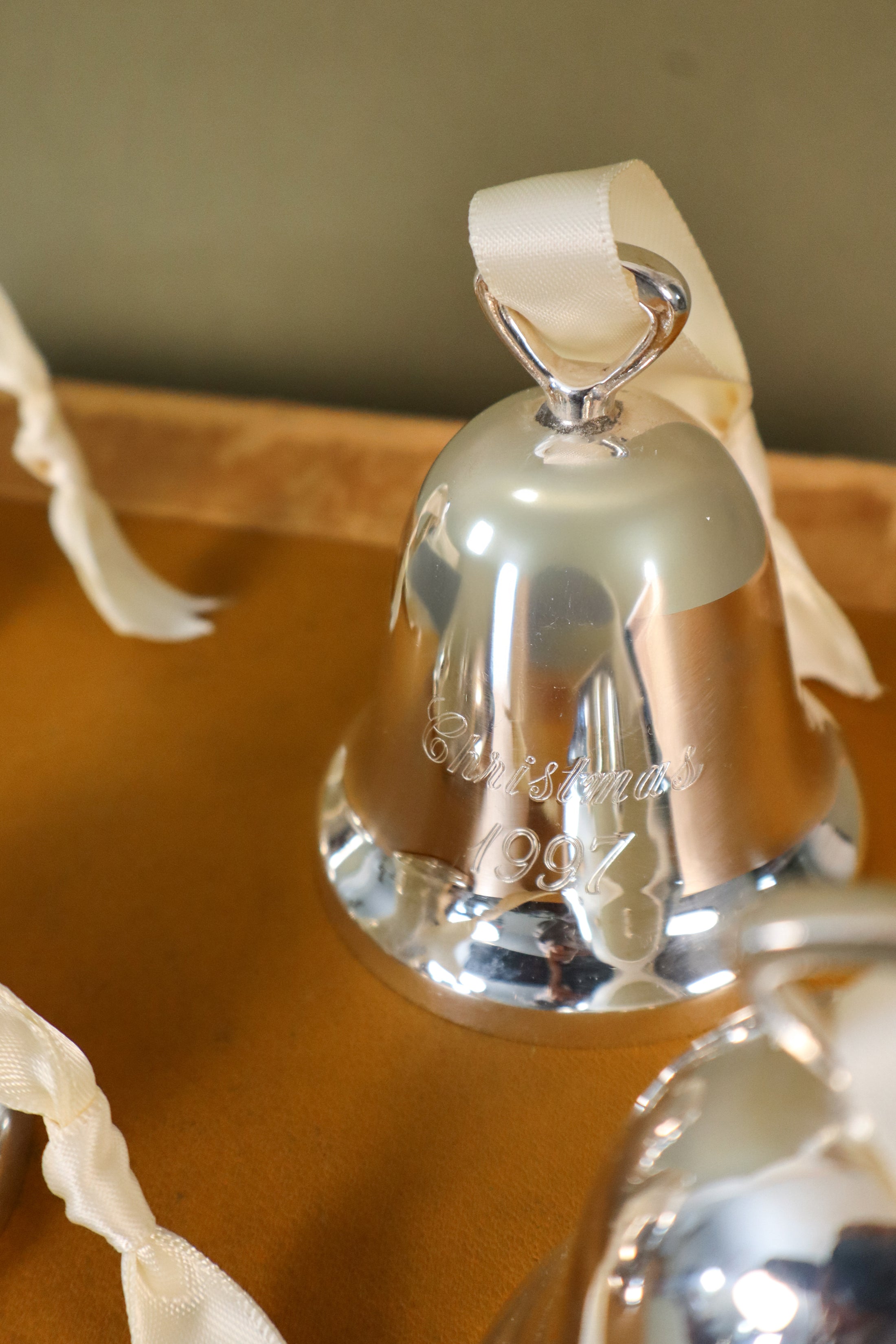 Vintage Reed & Barton Silver Plate Christmas Bell Ornament | Year Engraved