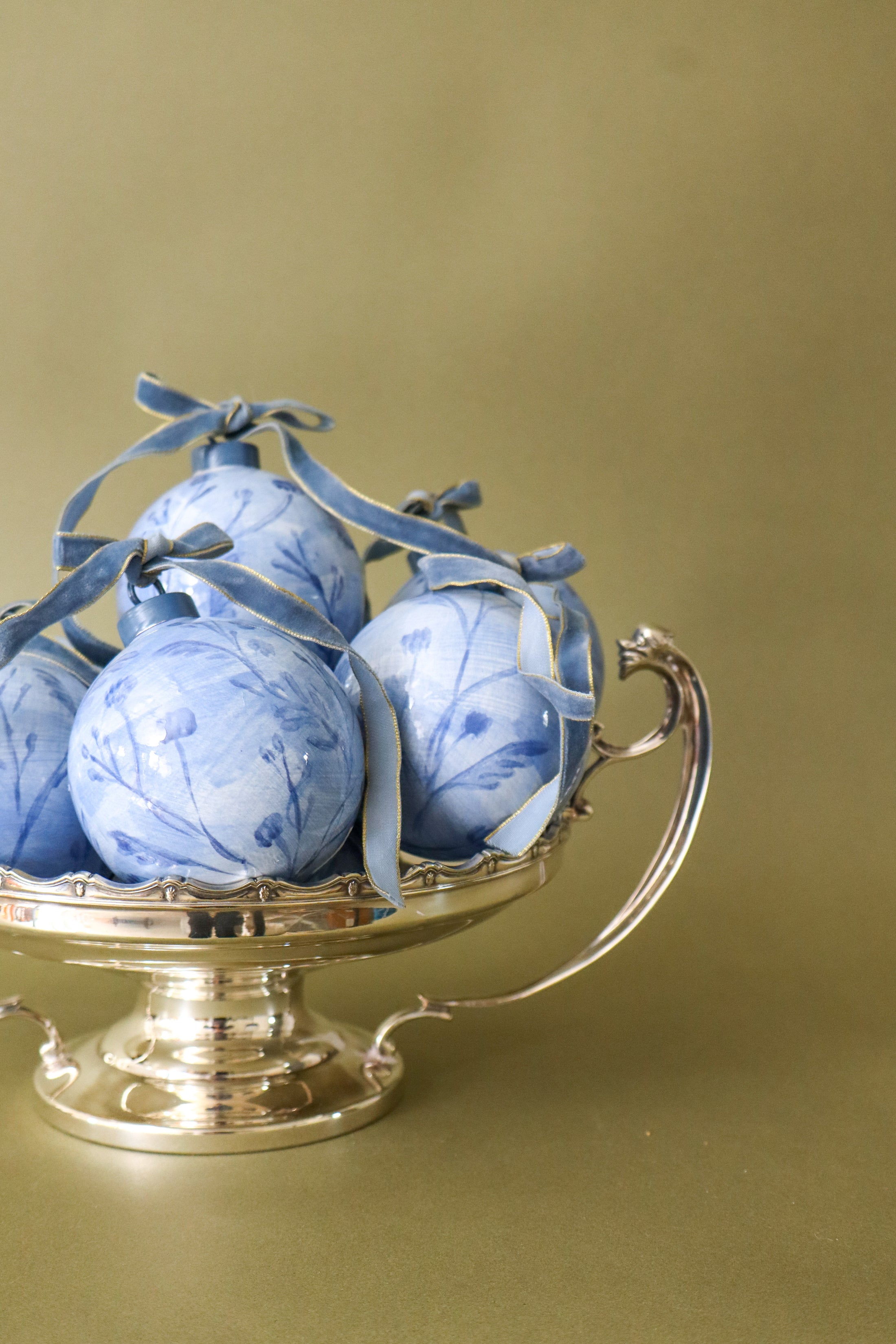 Holiday Bulb | FOUND Exclusive | Bespoke Dusty Blue Floral