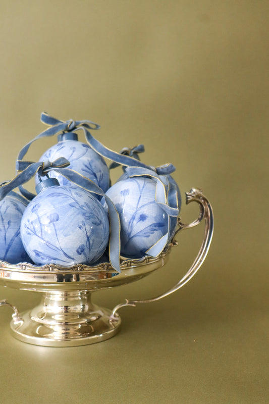 Holiday Bulb | FOUND Exclusive | Bespoke Dusty Blue Floral