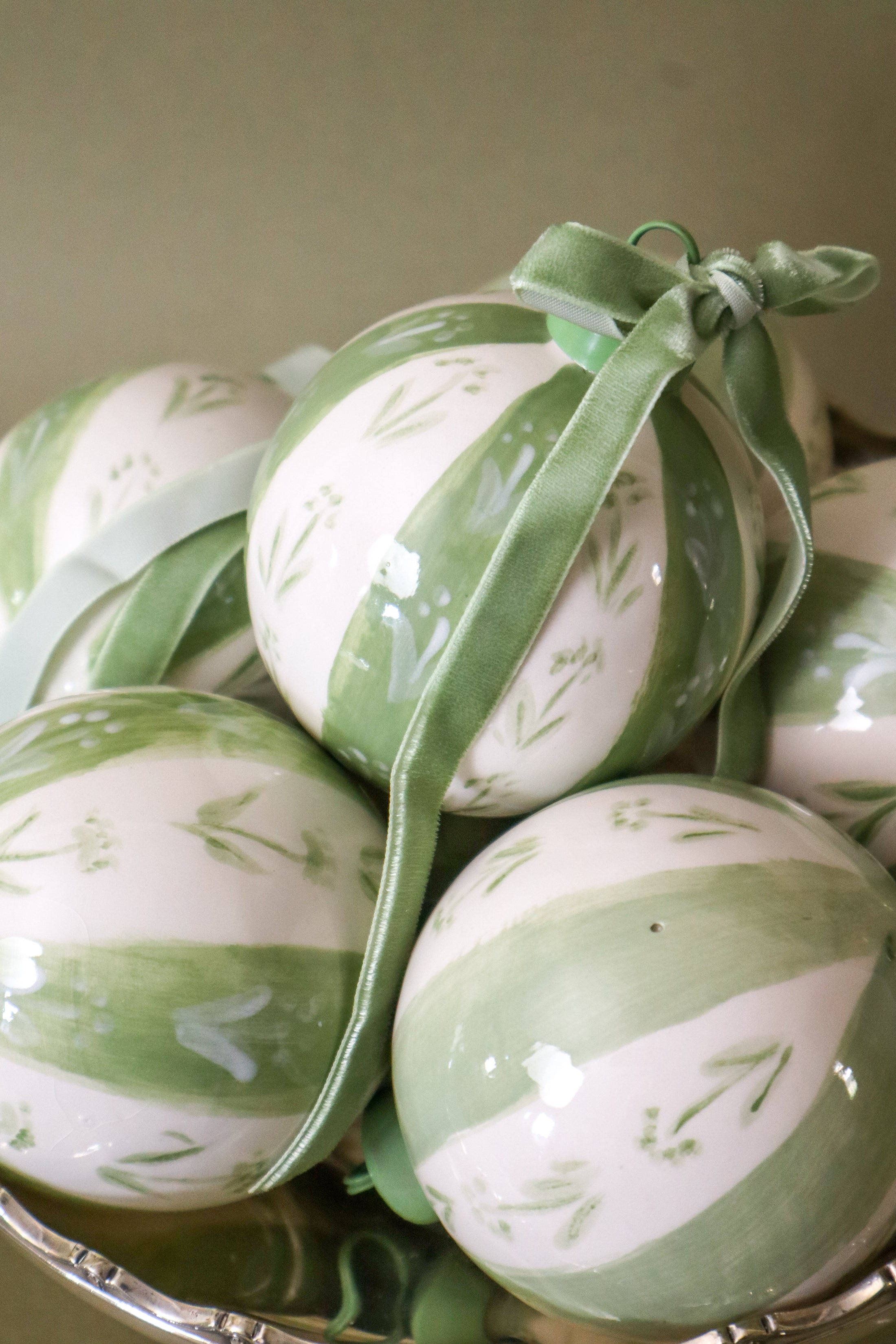 Holiday Bulb | FOUND Exclusive | Bespoke Sage Ribbons
