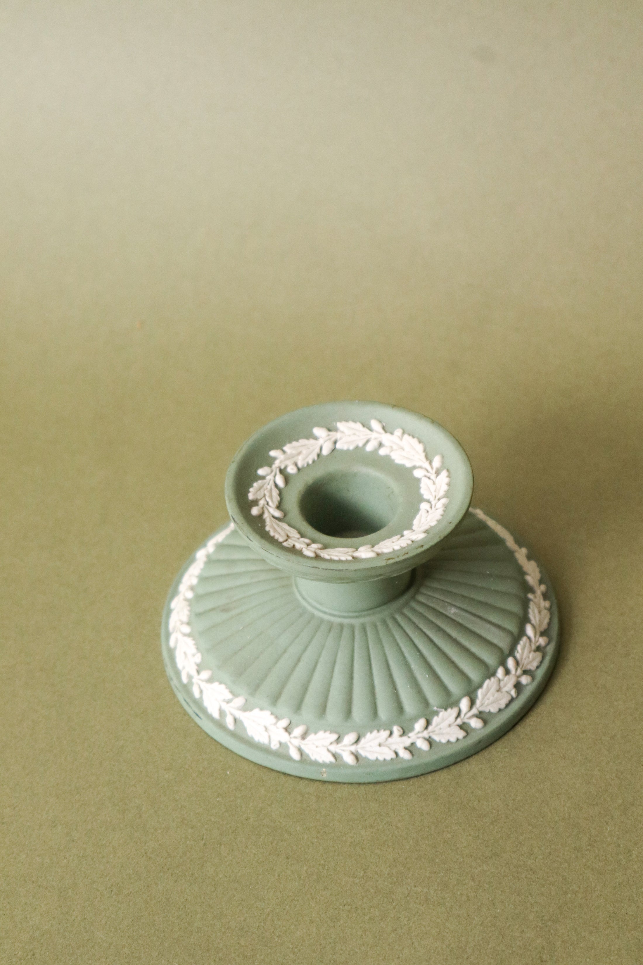 Sage Green Wedgwood Jasperware Candle Holder (SINGLE)