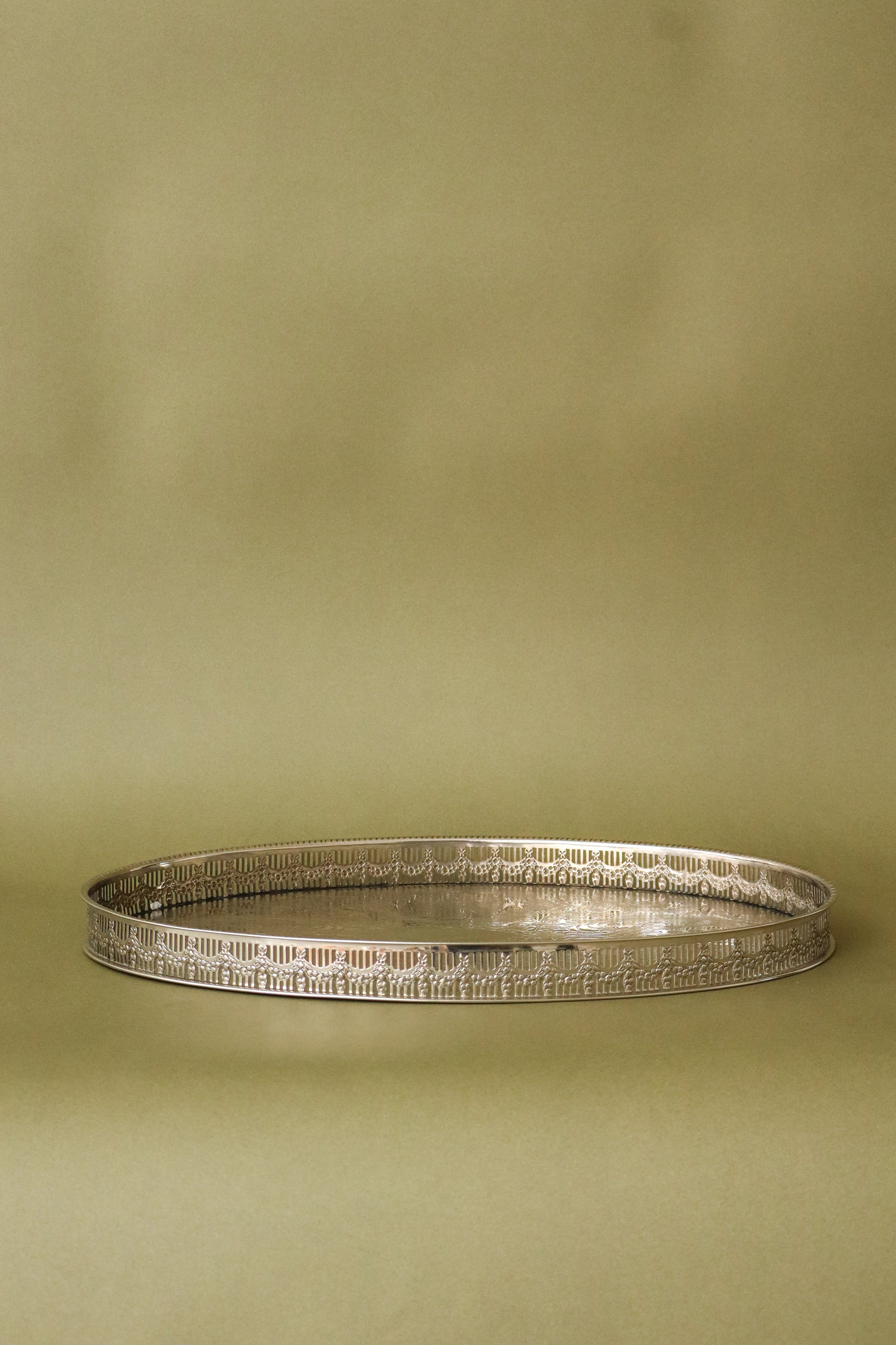 Vintage Silver Plate Oval Gallery Tray by Towle (Sheffield, England)