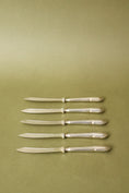 Load image into Gallery viewer, SET of 5 | Antique English Silver Plate Handle Knives with Delicate Etching
