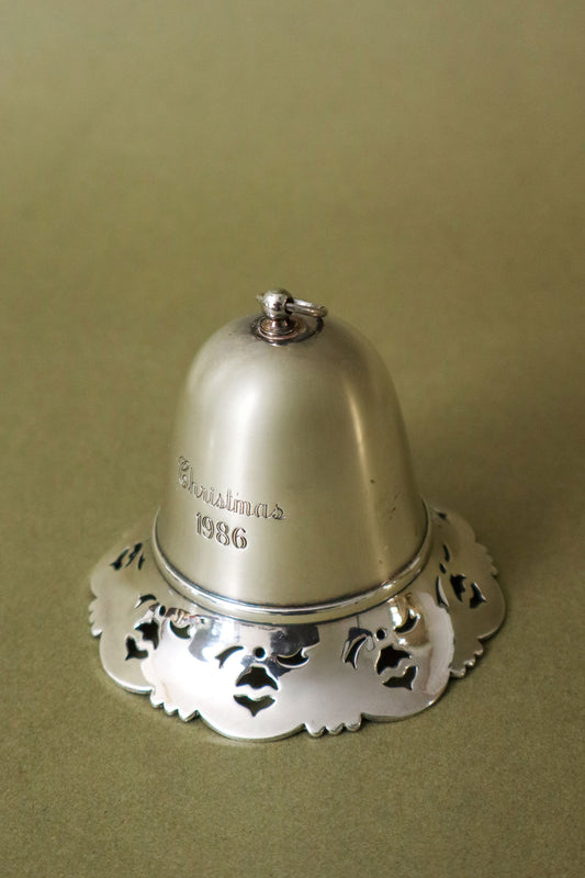 Vintage Silver Plate Christmas Bell Music Box by Towle