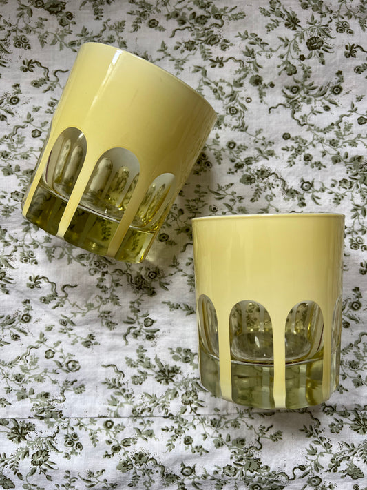 Yellow 'Creme' Lowballs (SET OF 2)