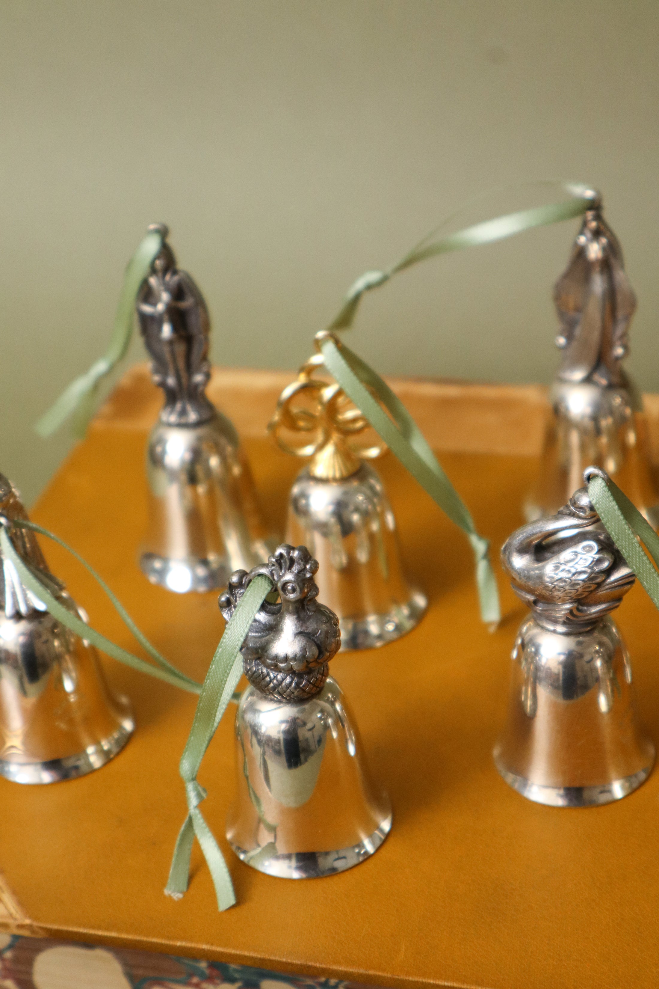 Reed & Barton 12 Days of Christmas Silverplate Bell Ornaments Complete Set