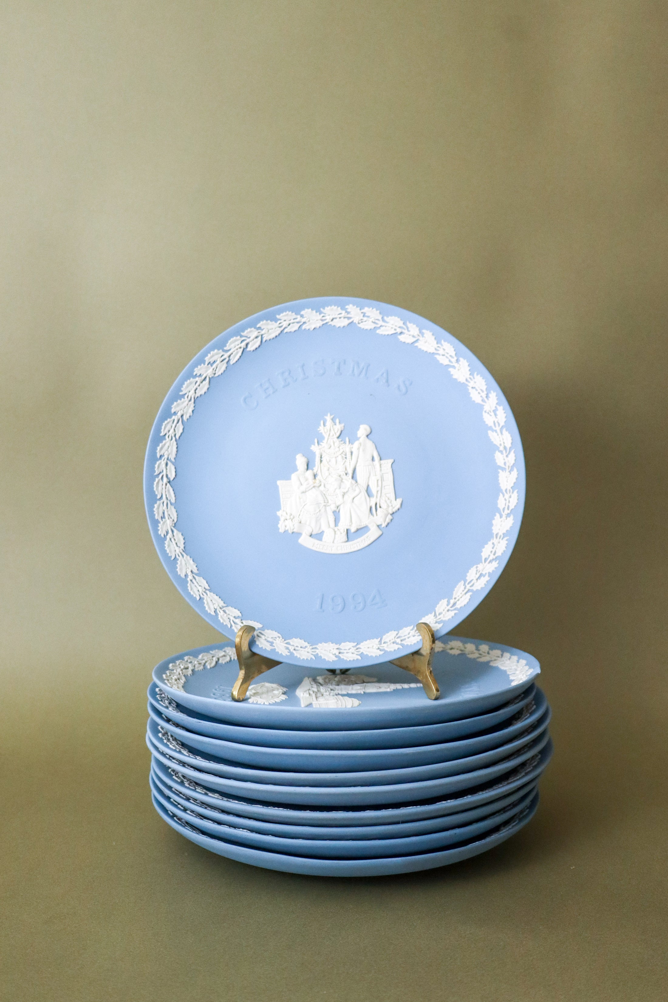 Wedgwood Blue Jasperware Christmas Plate