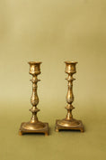 Load image into Gallery viewer, PAIR English Brass Candlesticks | 6.5”H
