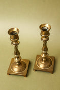 Load image into Gallery viewer, PAIR English Brass Candlesticks | 6.5”H
