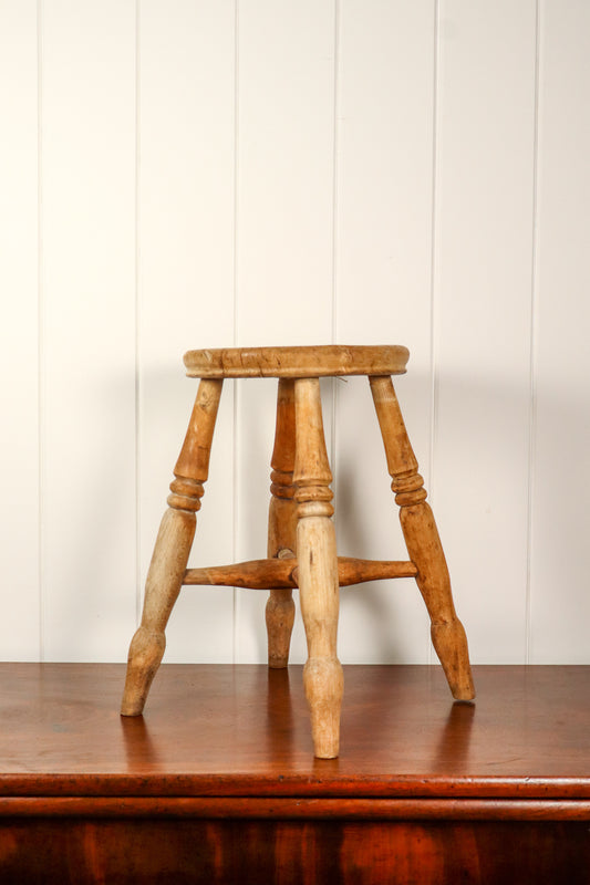 Antique Beechwood + Elm Stool