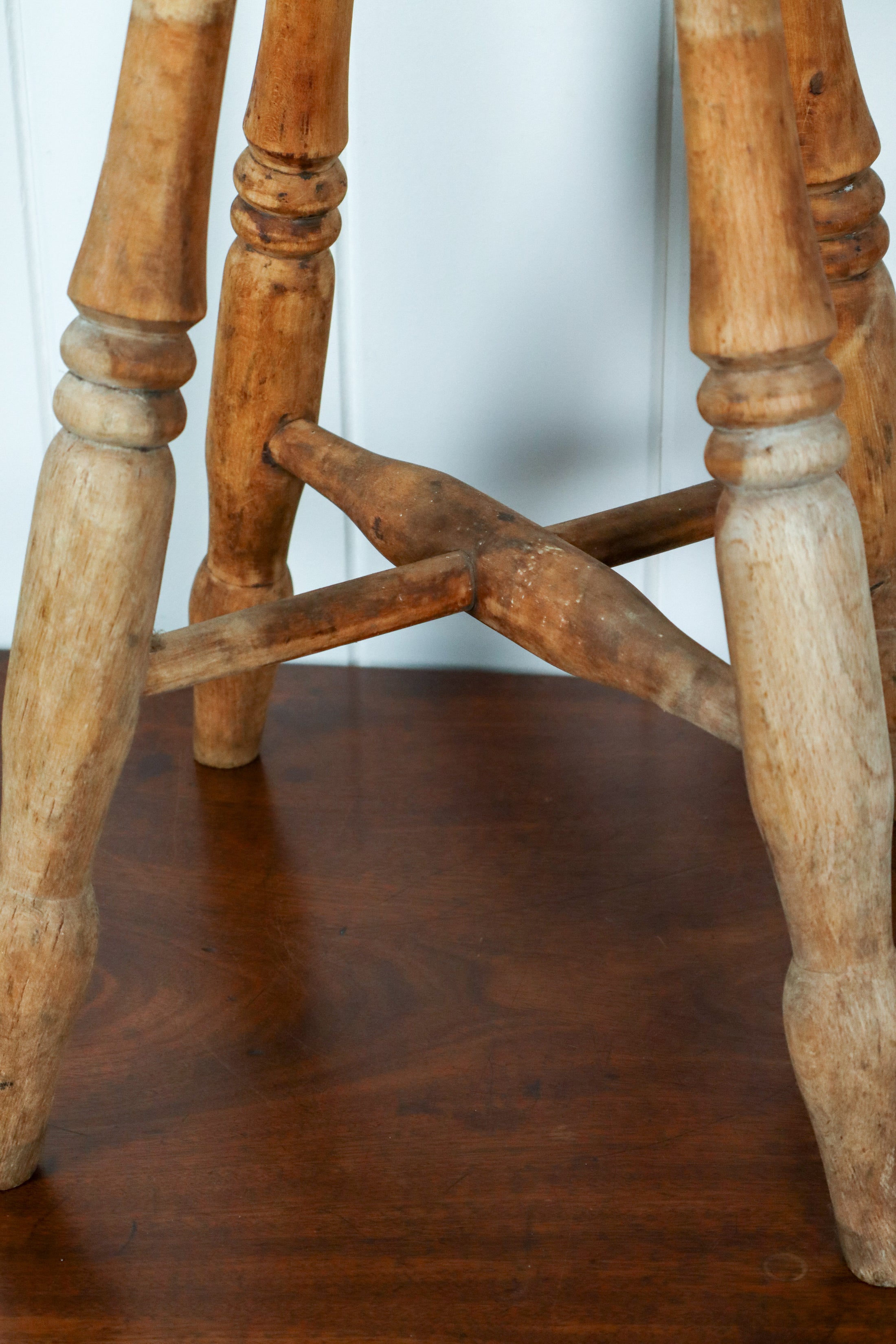 Antique Beechwood + Elm Stool