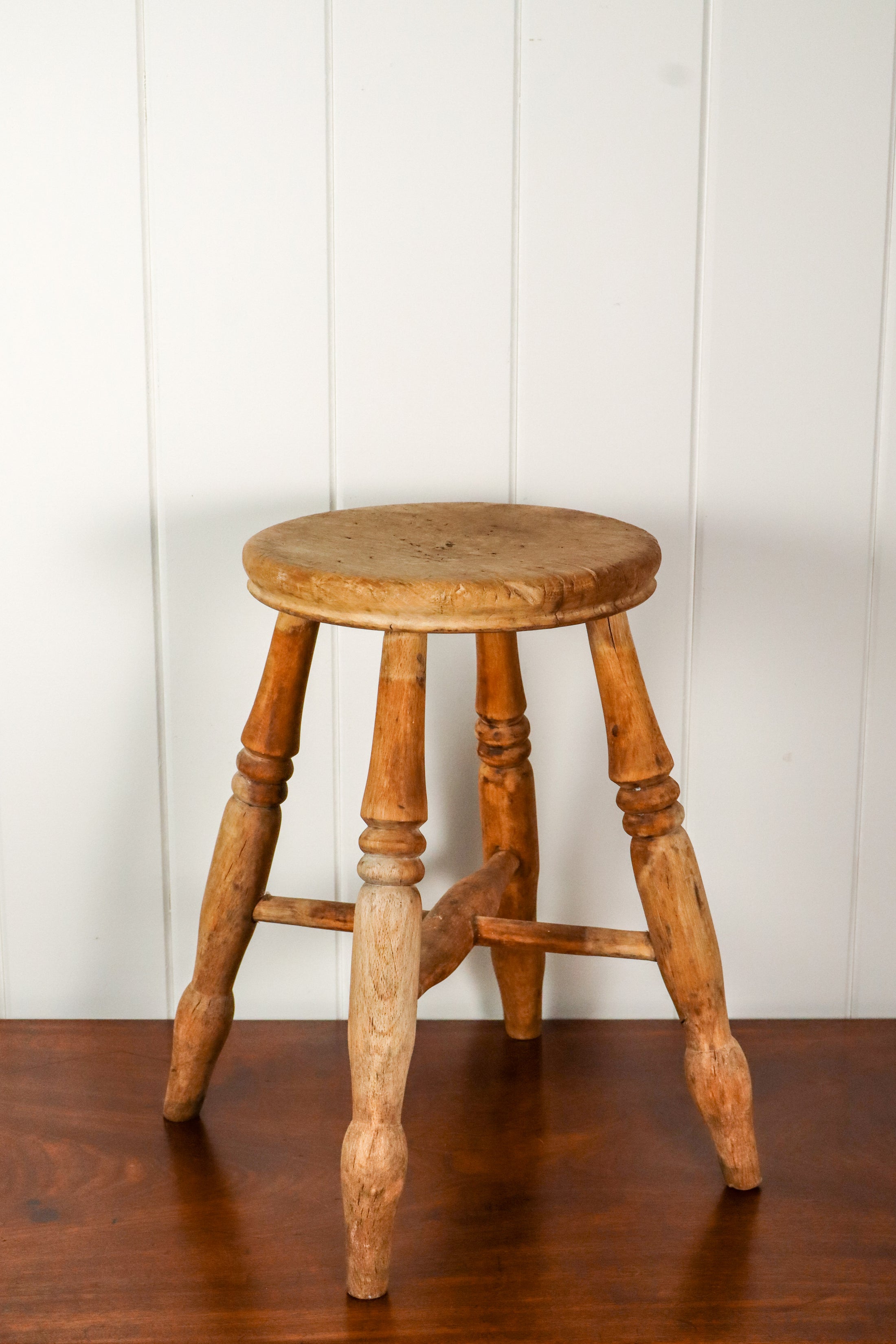 Antique Beechwood + Elm Stool