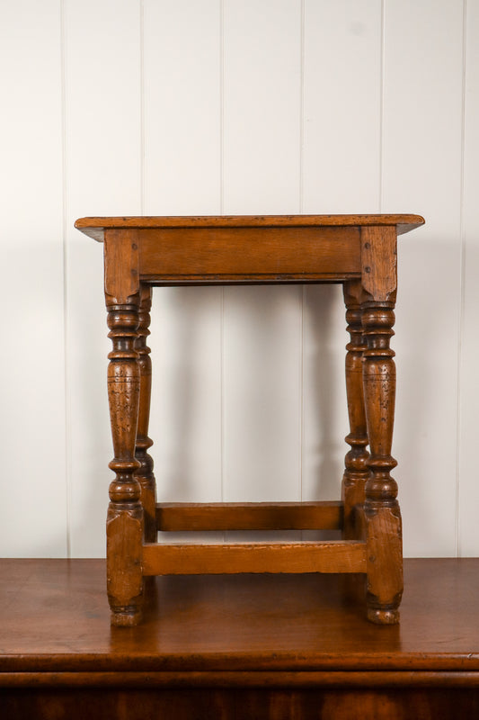 Antique English Oak Joint Stool