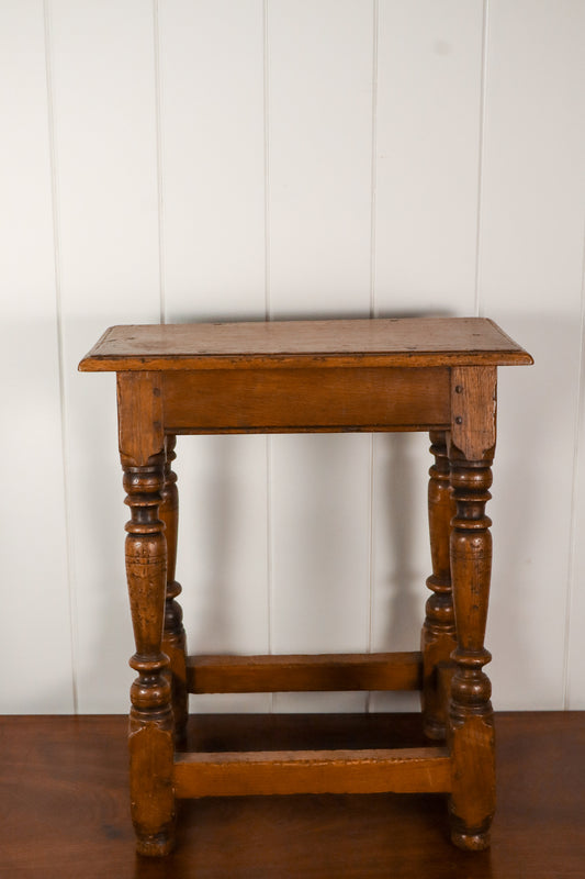 Antique English Oak Joint Stool