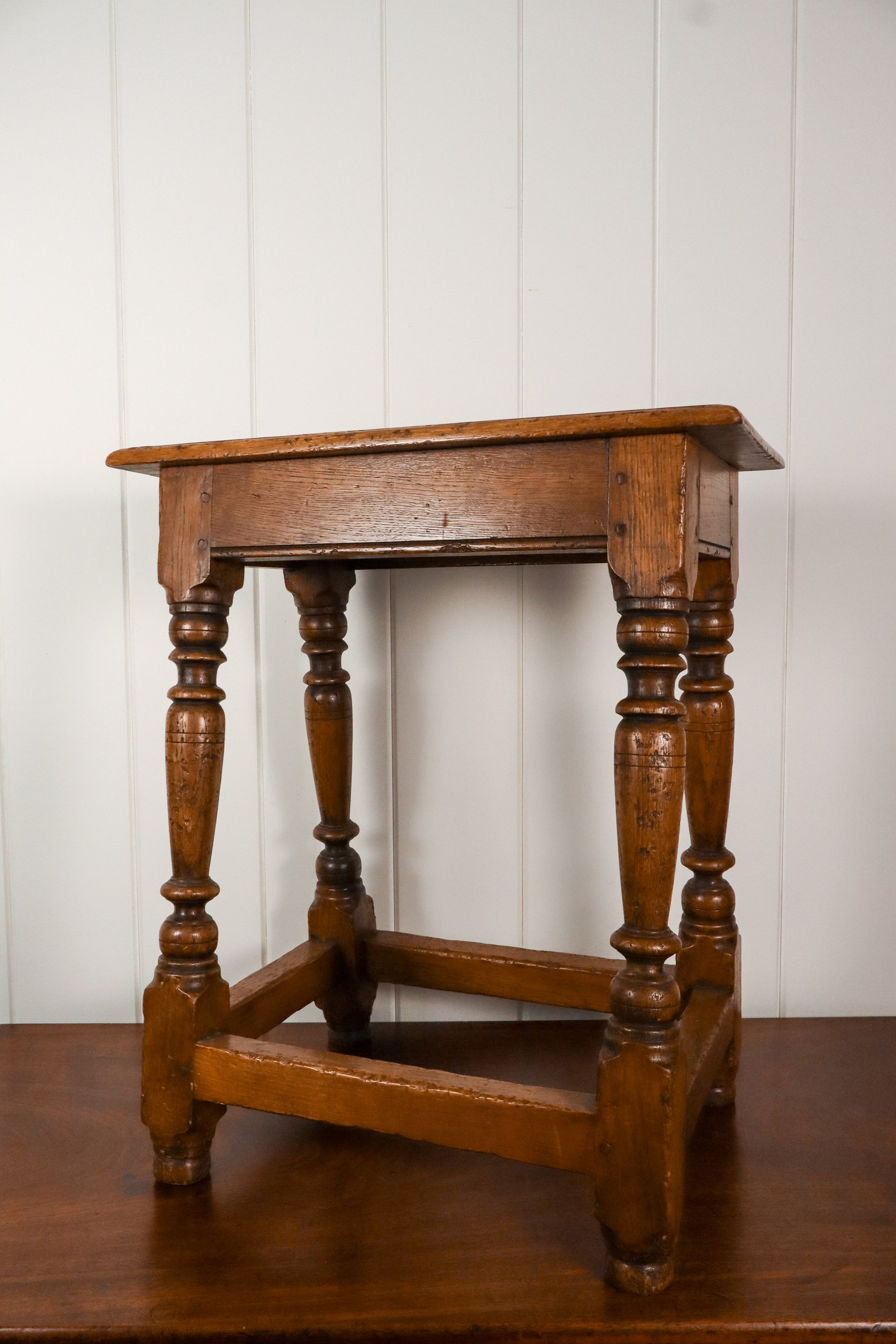 Antique English Oak Joint Stool