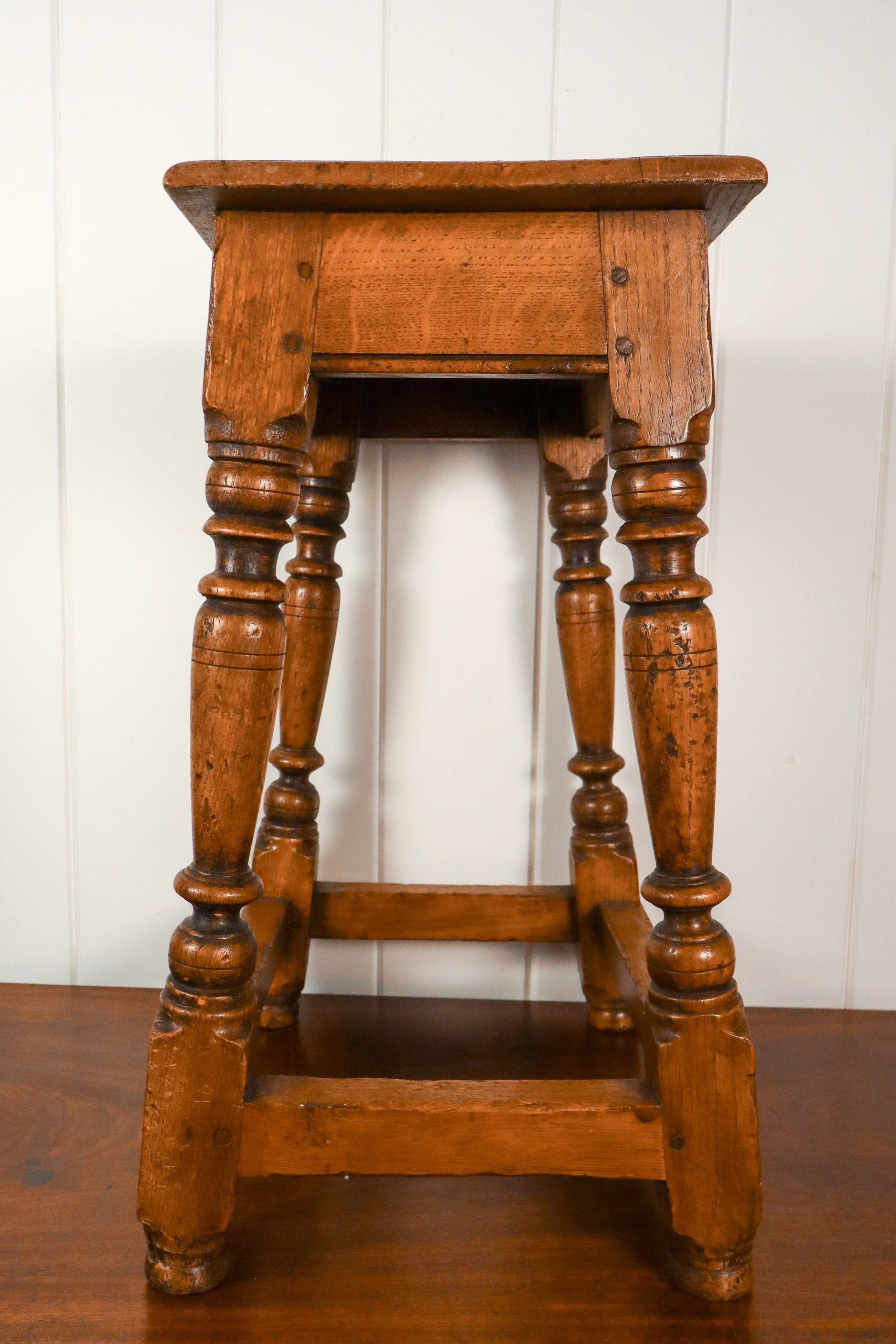 Antique English Oak Joint Stool