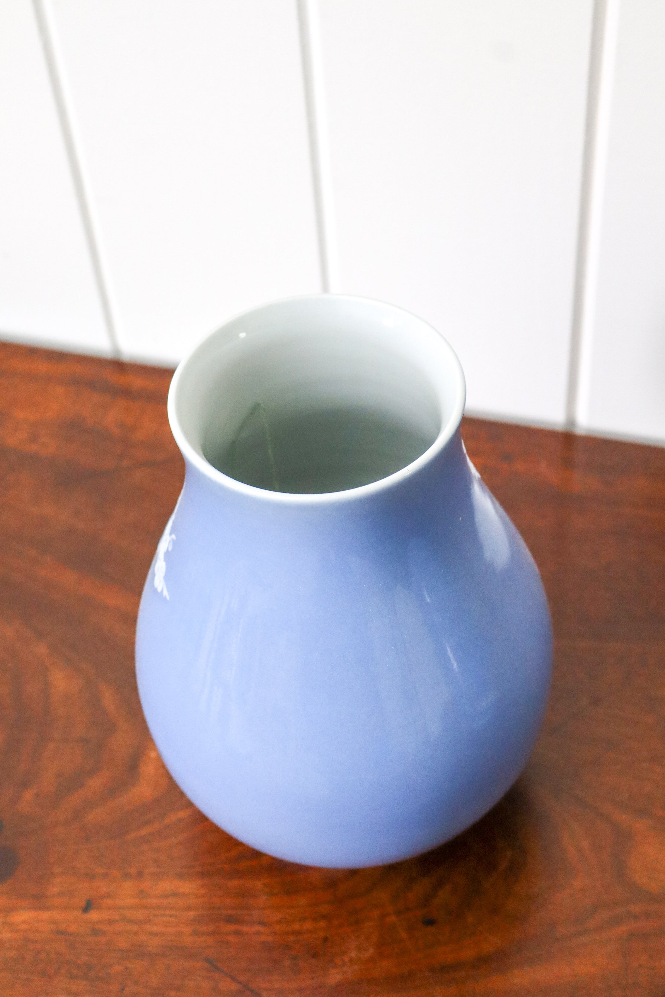 Periwinkle + White Floral Vase