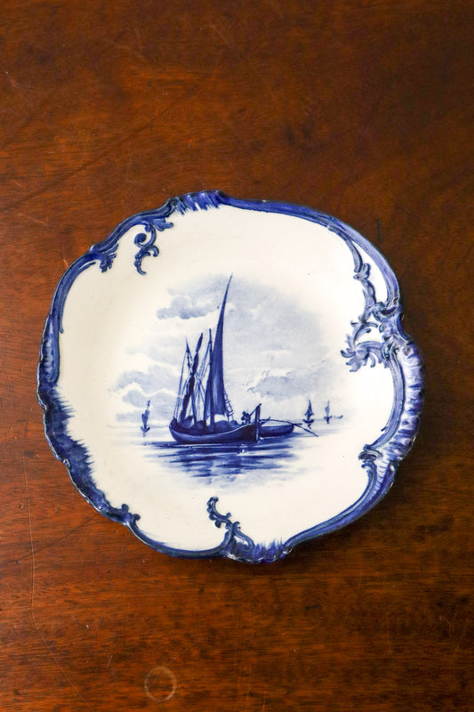 Delf Ship Plate | by ‘Royal Bonn’ (German; c. 1890-1920) | 6.25”W