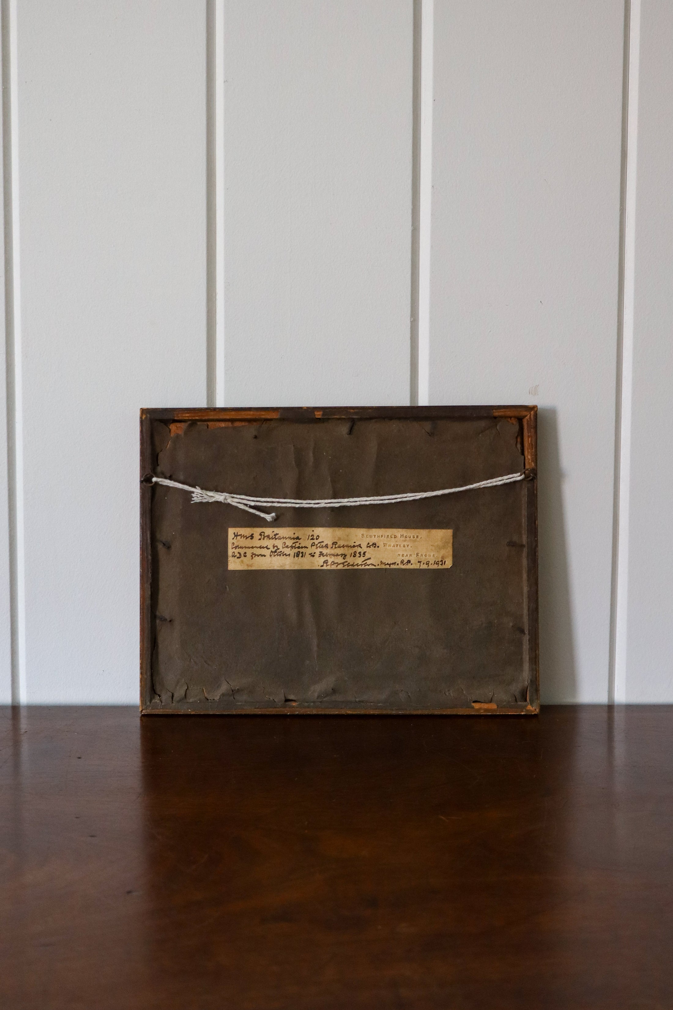 19th Century HMS Britannia Original Watercolor in Gold Frame (c. 1835)