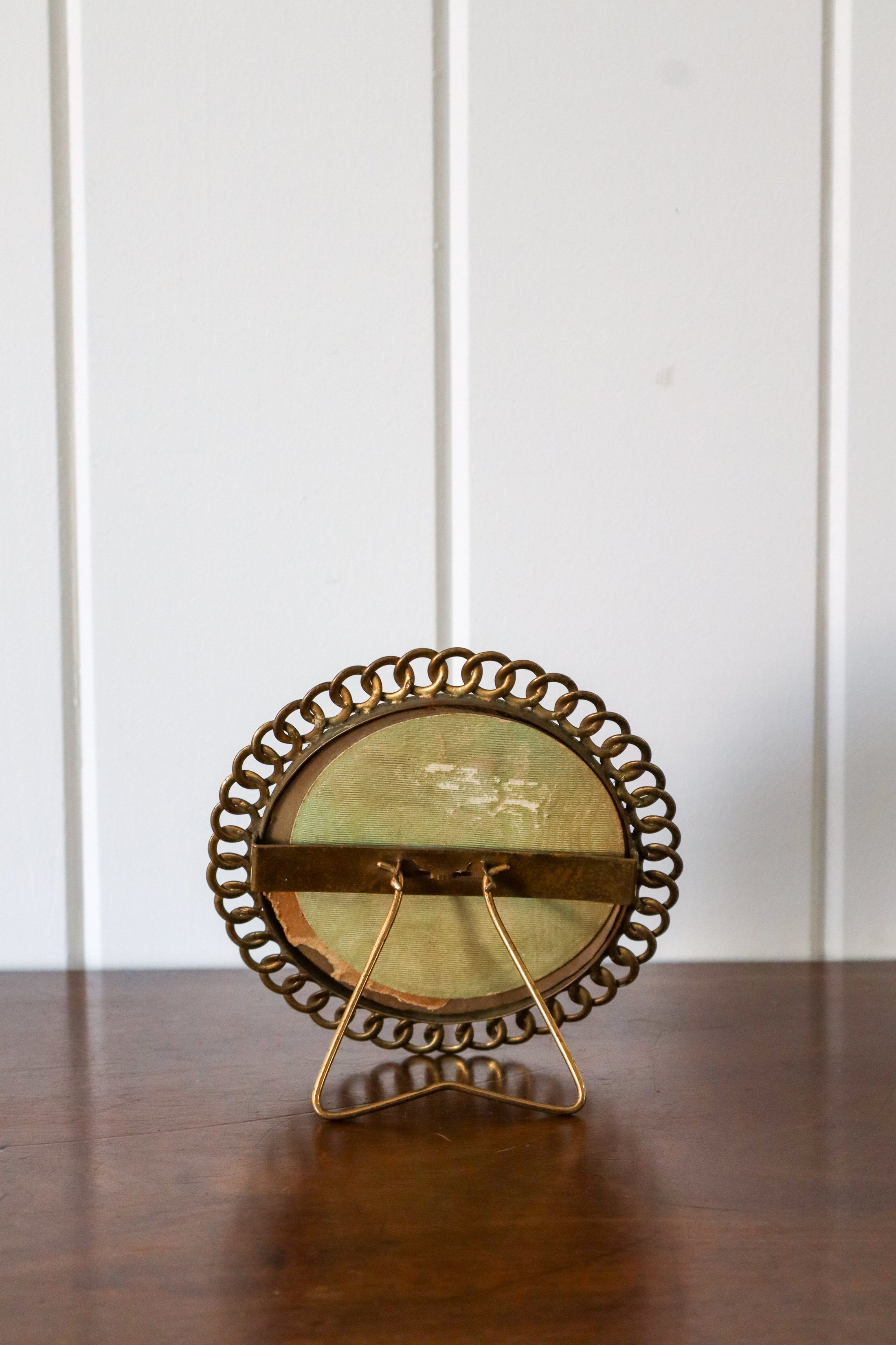Antique French Brass Tabletop Chain-Link Picture Frame