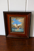 Load image into Gallery viewer, Original Seascape Watercolor in Cherry Hue Oak Frame
