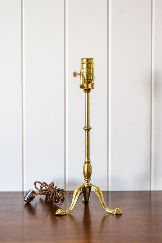 Antique Brass Tripod Pullman Lamp (c. 1910)