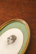 Load image into Gallery viewer, Antique Petite French Brass Oval Frame (Tabletop)
