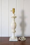 Load image into Gallery viewer, Vintage Alabaster 19"H Lamp with Petal Detail

