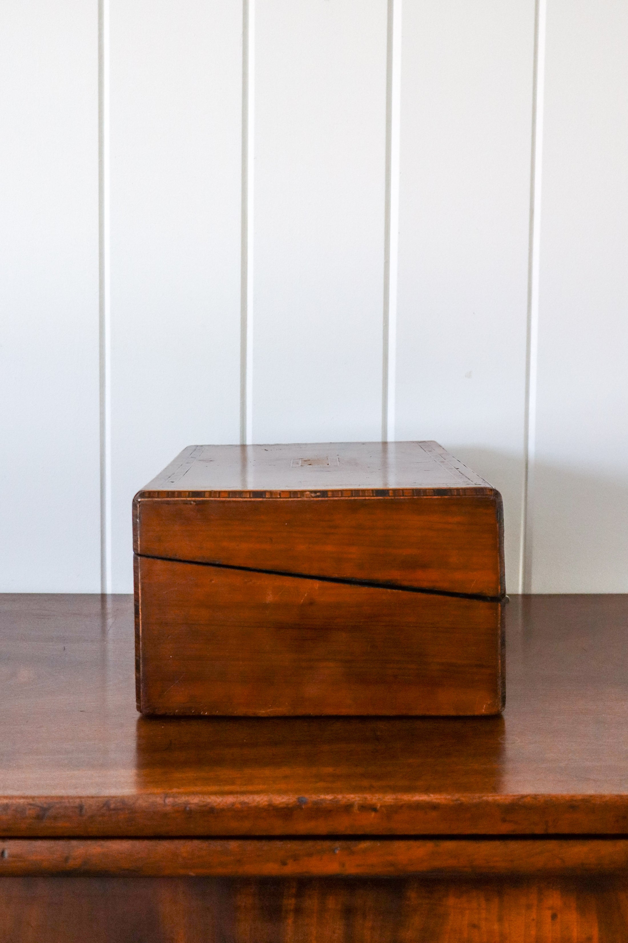 Large Burl Box with Tunbridge Inlay