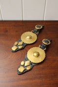 Load image into Gallery viewer, PAIR of Antique Horse Brasses on Leather
