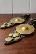 Load image into Gallery viewer, PAIR of Antique Horse Brasses on Leather
