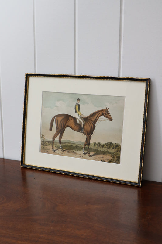 Antique Hand Colored Horse + Rider Engraving (English; c. 1840) | No. 2