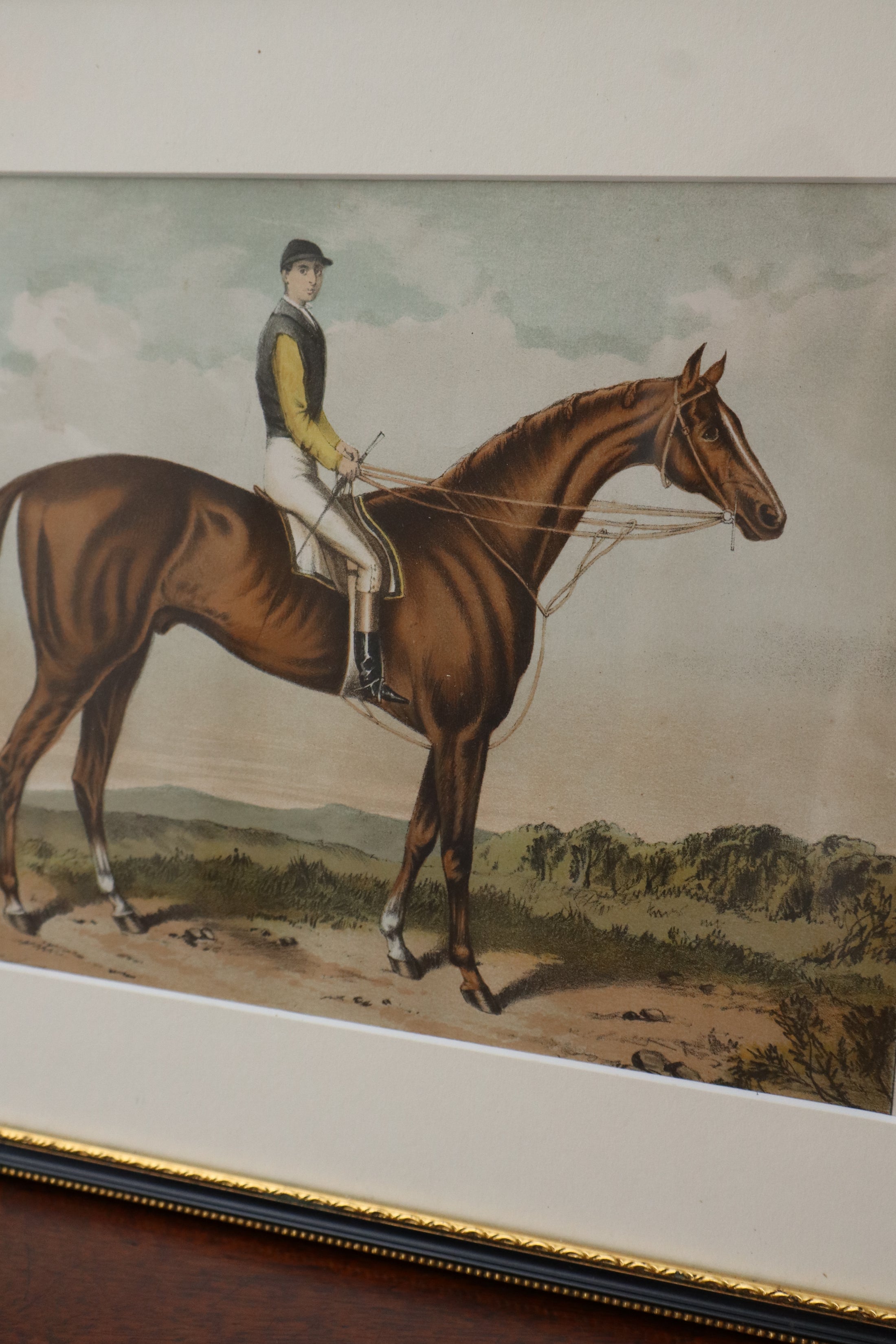 Antique Hand Colored Horse + Rider Engraving (English; c. 1840) | No. 2