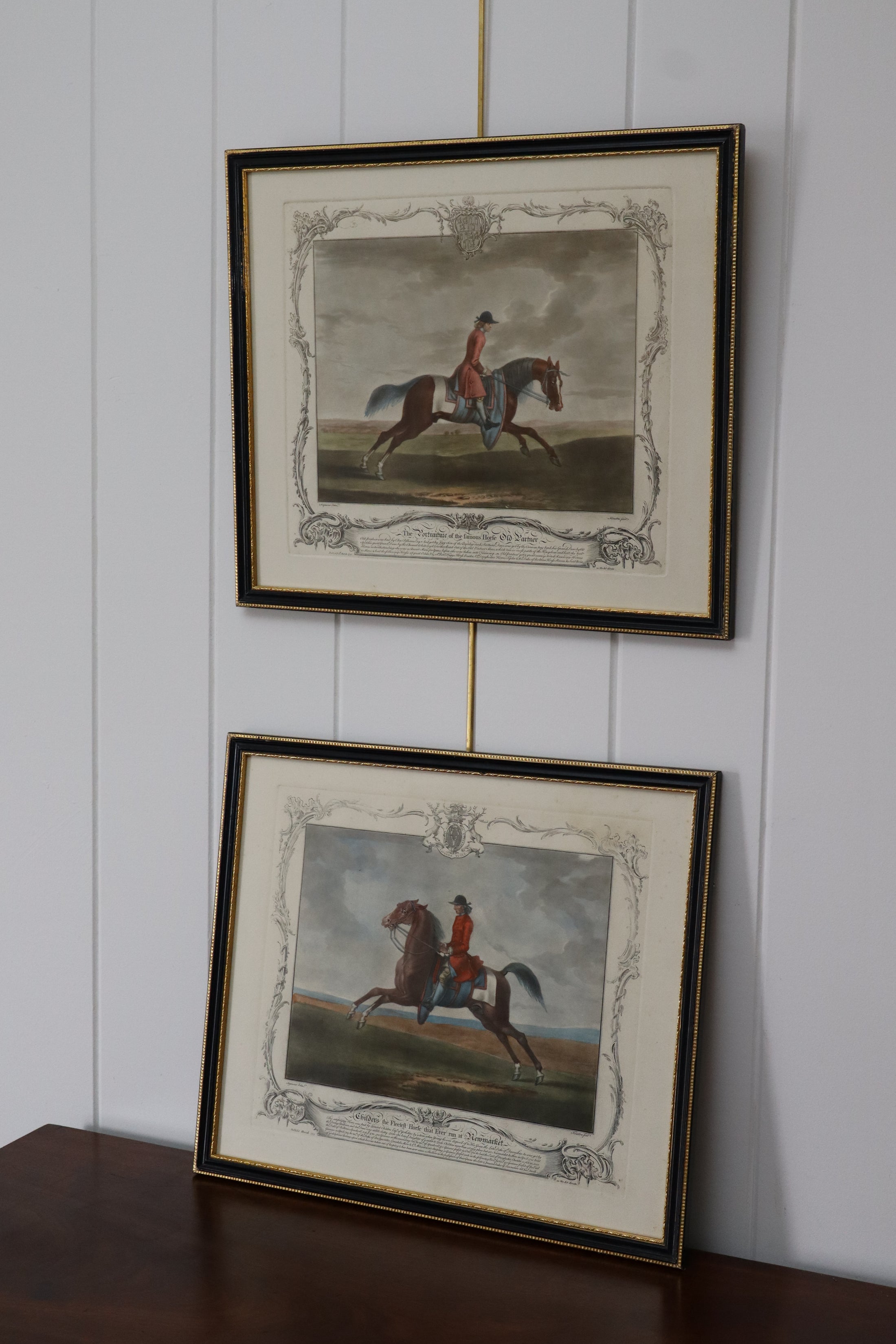 PAIR 18th Century Hand Colored Riding Engravings by Richard Houston (c. 1755)
