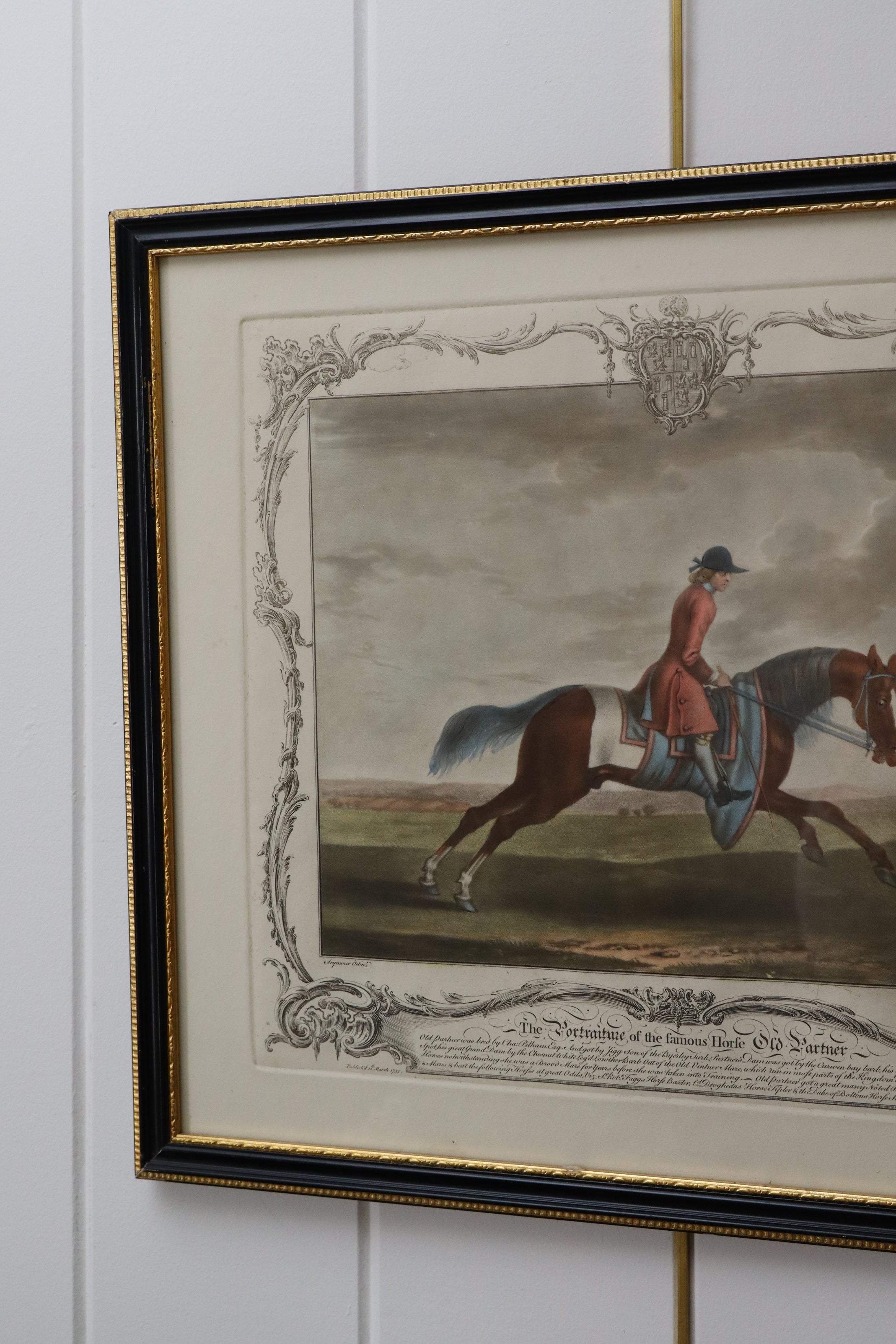 PAIR 18th Century Hand Colored Riding Engravings by Richard Houston (c. 1755)