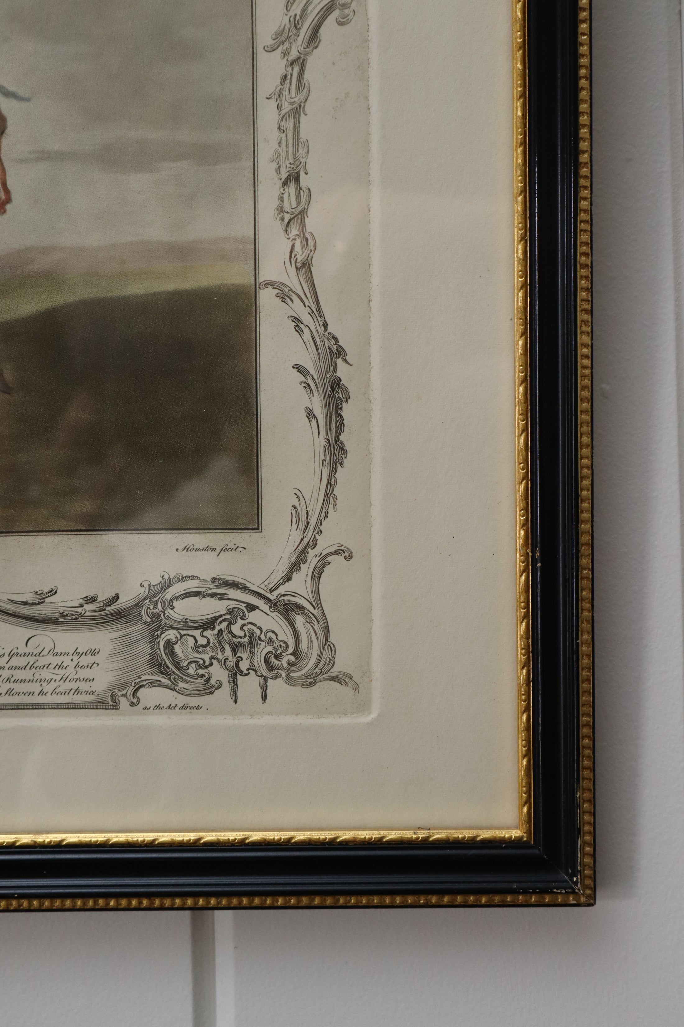 PAIR 18th Century Hand Colored Riding Engravings by Richard Houston (c. 1755)