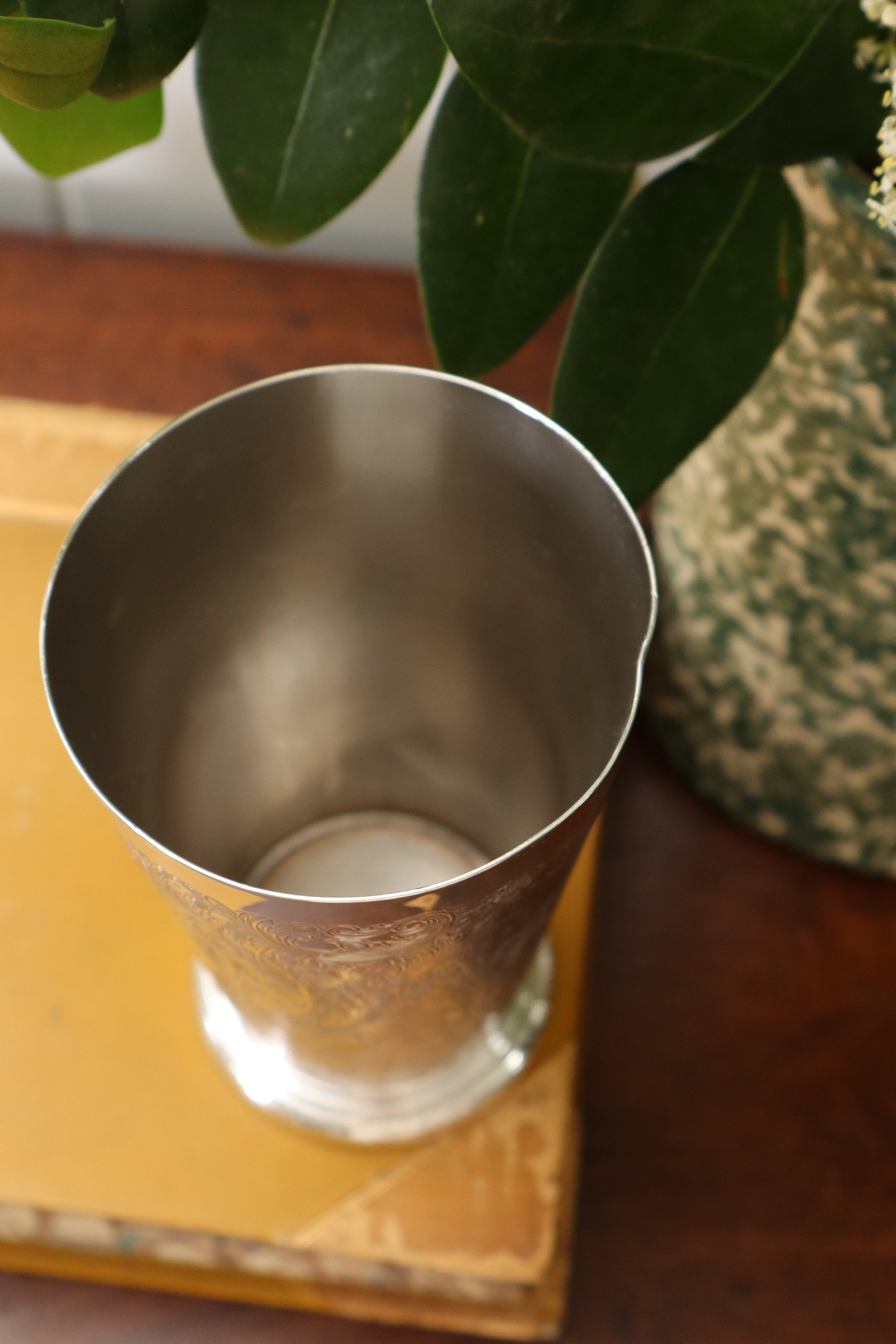 Large Silver Plate Etched Cup (by Barker Ellis)