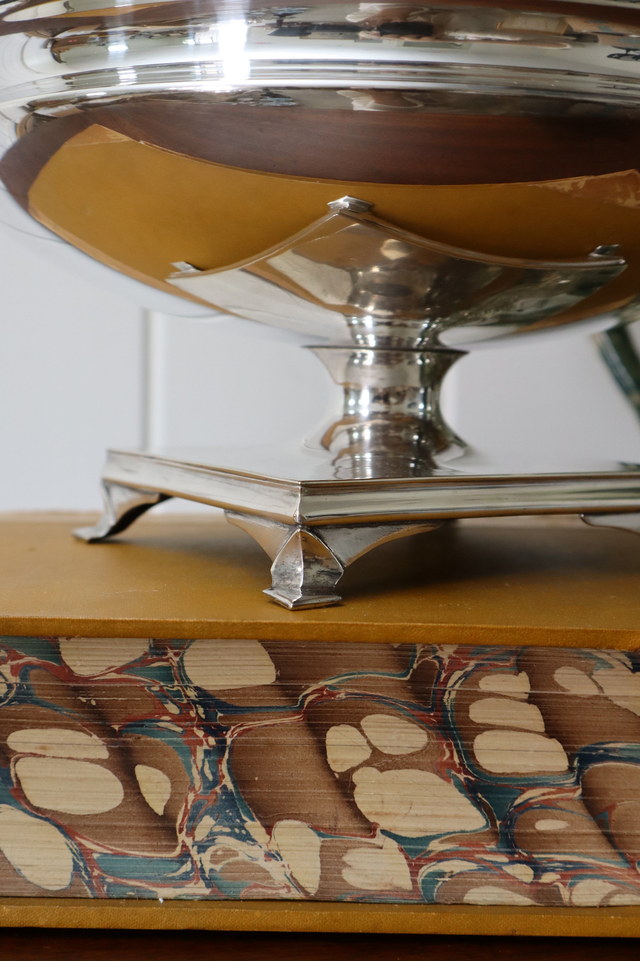 Silver Plate Compote with Greek Key Detail (c.1920)