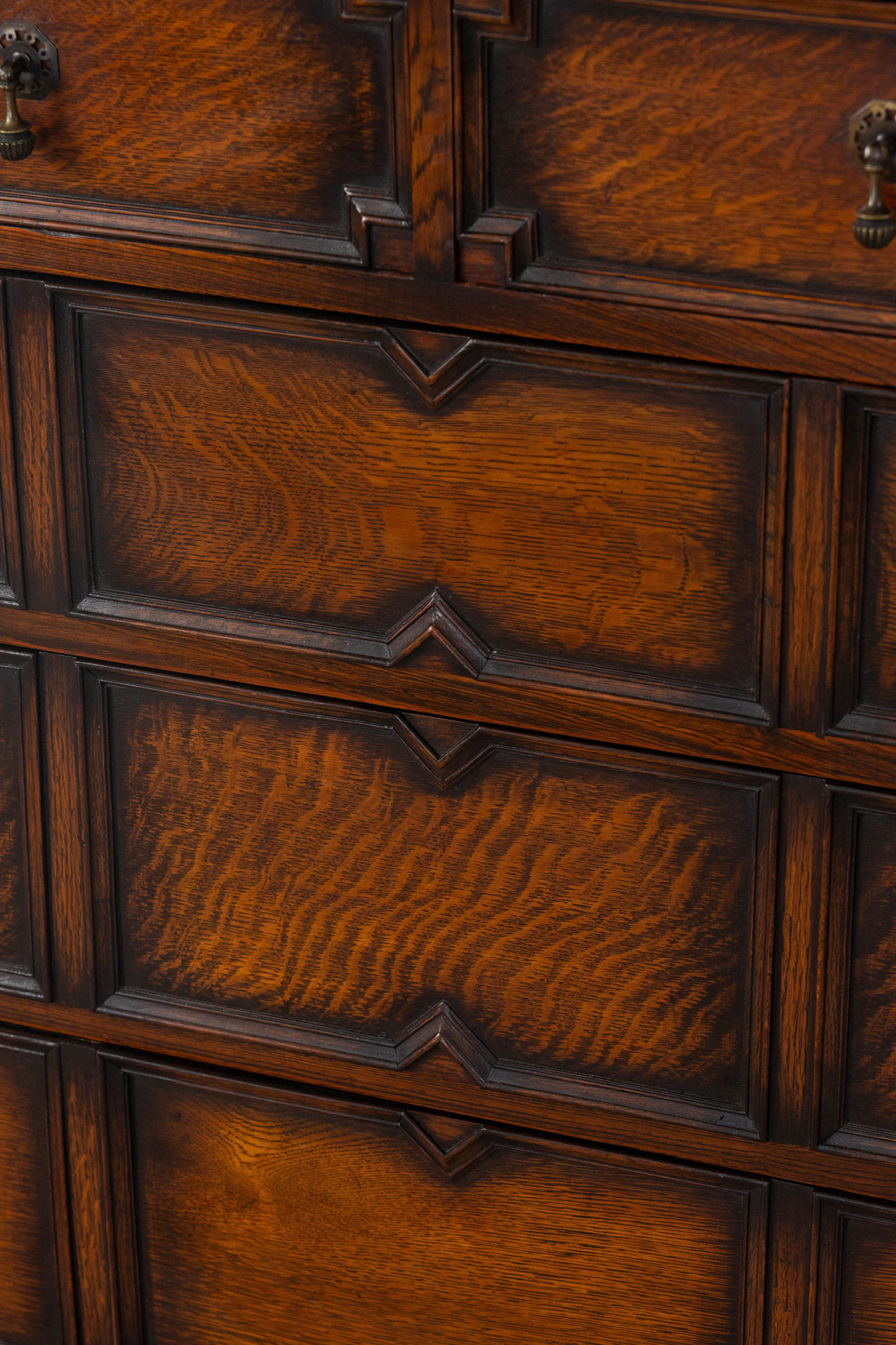 Jacobean Style English Oak Chest of Drawers (c. 1920)
